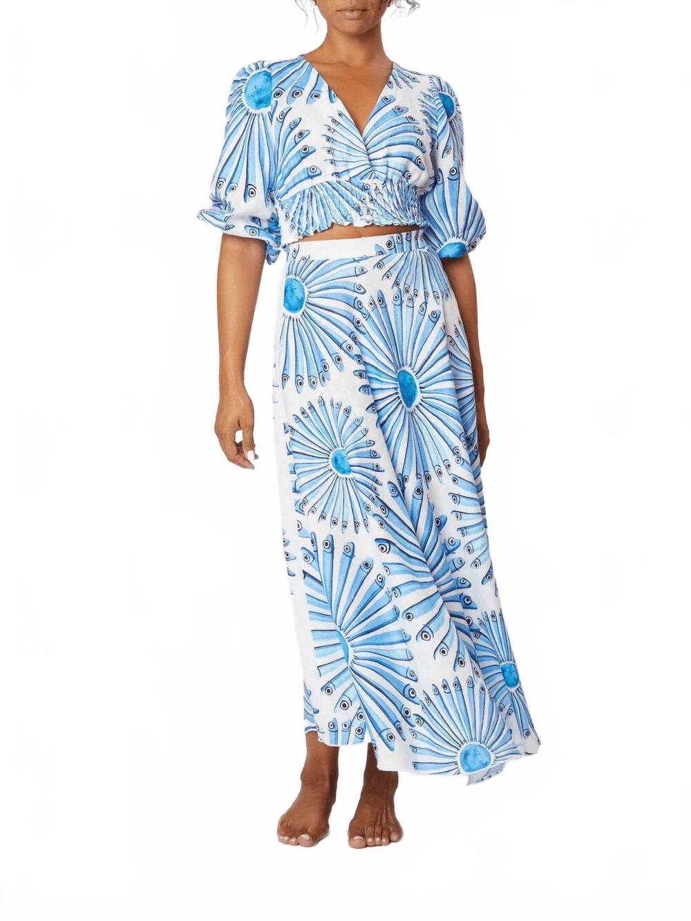 NEW FERDINANDO FUSCO flared midi skirt in anchovy